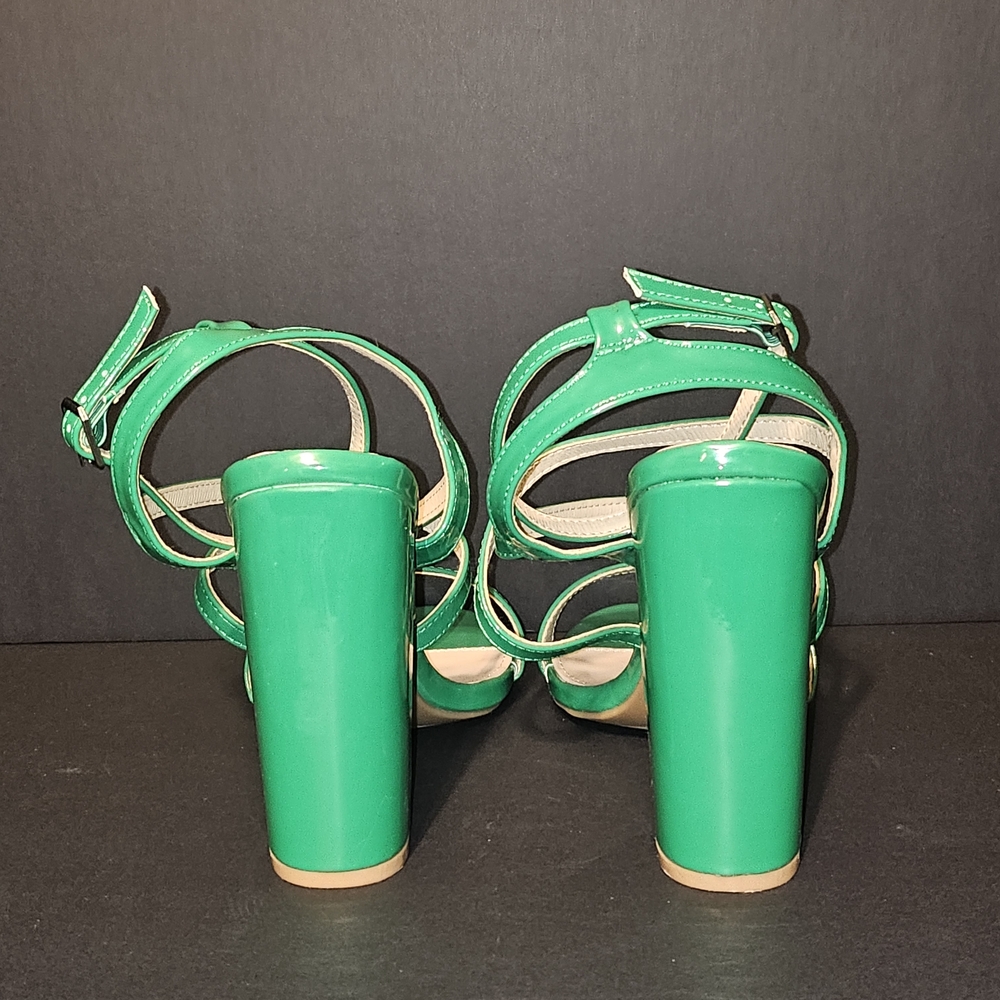 Fashion Nova Green Strappy Heels - Picture 5 of 9
